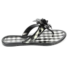 Black 6 US - 36.5 EUR Nine West Womens Thong NWFLIRT BLKWHT BLK