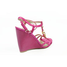 Fuxia 6.5 US - 37 EUR Nine West Womens Ankle Strap Wedge Sandal NWJUVELIE DARK PINK