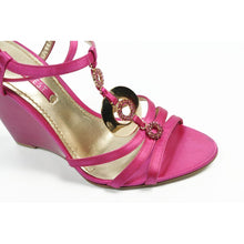 Fuxia 6.5 US - 37 EUR Nine West Womens Ankle Strap Wedge Sandal NWJUVELIE DARK PINK