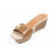 Brown 6.5 US - 37 EUR Nine West Womens Flatform Sandal NWZOILO DK NATURAL