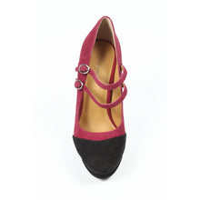Fuxia 9 US - 40 EUR Nine West Womens Double Strap Pump NWARGILE RED BLK
