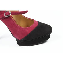 Fuxia 9 US - 40 EUR Nine West Womens Double Strap Pump NWARGILE RED BLK