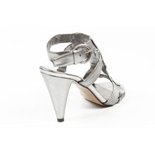 Silver 6.5 US - 37 EUR Nine West Womens Ankle Strap Sandal NWGALLAZY DARK SILVR