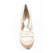Beige 10 US - 41.5 EUR Nine West Womens Wedge Pump  NWTHEODORE MEDNA SILVER