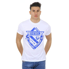 White M Diesel Mens T-Shirt Short Sleeves Round Neck 00SHBZ 0JAHZ 100 T-SCOD