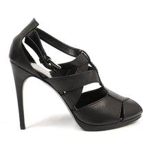 Black 40 EUR - 10 US Sebastian Milano ladies pump sandal S3810 VIT.NAPPATO BIB NERO