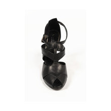 Black 40 EUR - 10 US Sebastian Milano ladies pump sandal S3810 VIT.NAPPATO BIB NERO