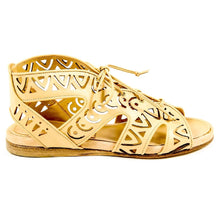 Beige 37 EUR - 7 US Parrice Womens Lace Up Sandal PS15S2 CREAM