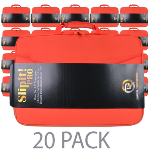 (20-Pack) PC Treasures SlipIt! Pro Polyester Sleeve Case for 17 Notebook (Tangerine Tango)