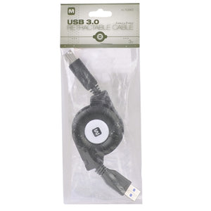 3 Monoprice 10965 SuperSpeed USB 3.0 Type A (M) to USB 3.0 B (M) Retractable Cable (Black)