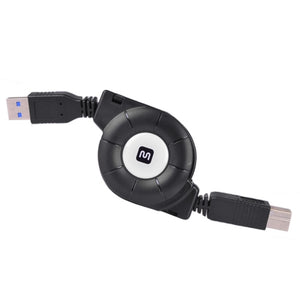 3 Monoprice 10965 SuperSpeed USB 3.0 Type A (M) to USB 3.0 B (M) Retractable Cable (Black)