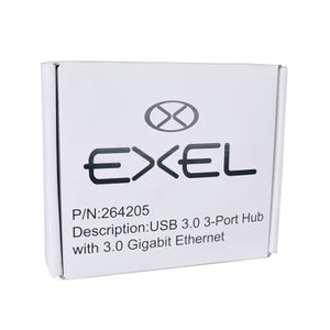 3-Port SuperSpeed USB 3.0 Hub with 10/100/1000Mbps Gigabit Ethernet Adapter - 264205