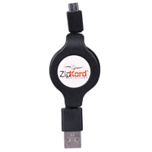 (10-Pack) ZipKord Retractable USB 2.0 to USB Micro Charge & Sync Cable w/30-Pin Dock Connector Adapter (Black)
