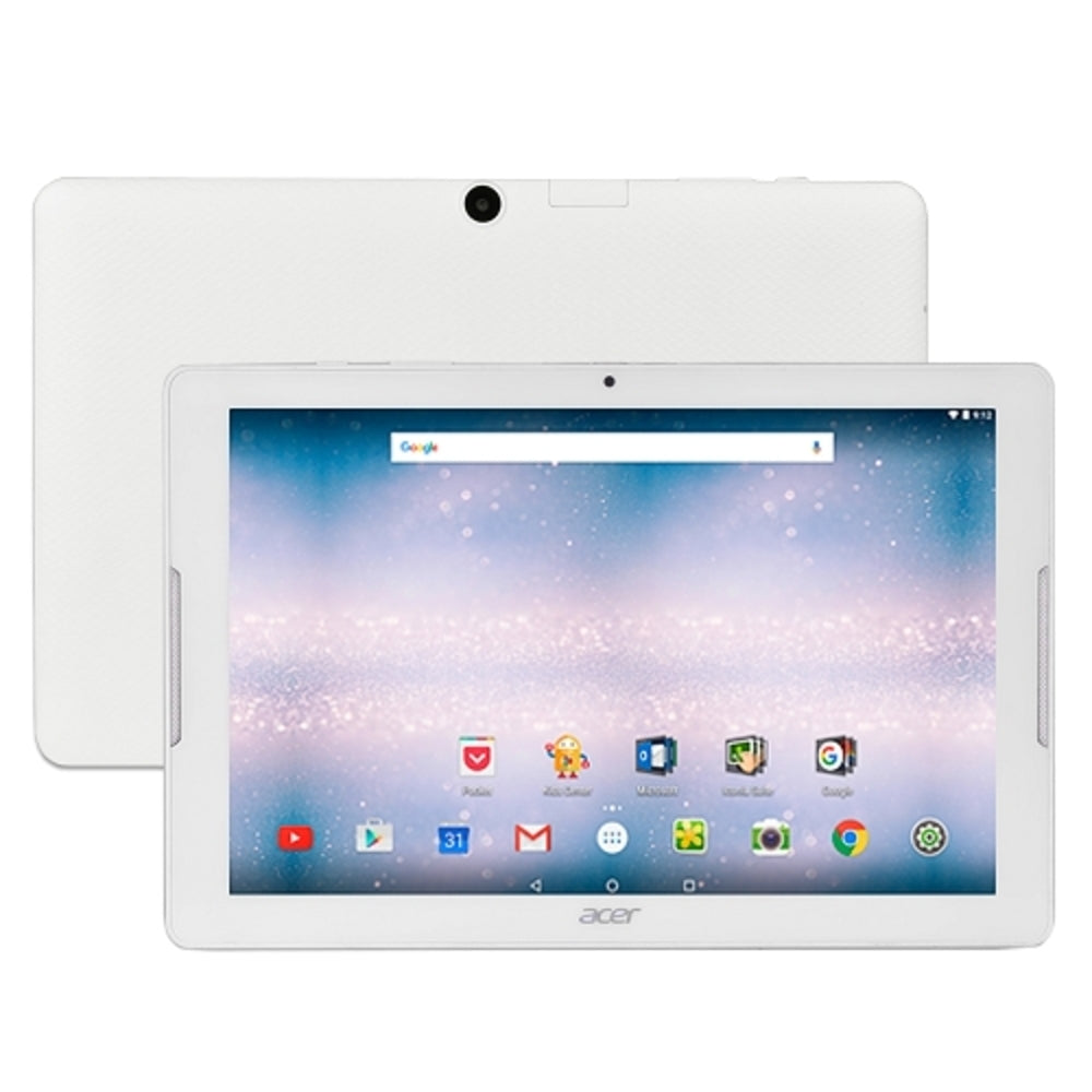 Acer Iconia One 10 Quad-Core 1.3GHz 1GB 16GB  10.1 1280x800 Multi-Touch IPS Tablet Android 5.1 w/Cams & BT (White)