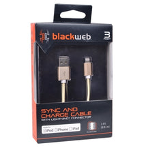 3 Blackweb BWA15TA004 Lightning to USB Charge/Sync Cable - For iPhone 765 iPad Air 2 Pad Mini & iPod Touch & Newer