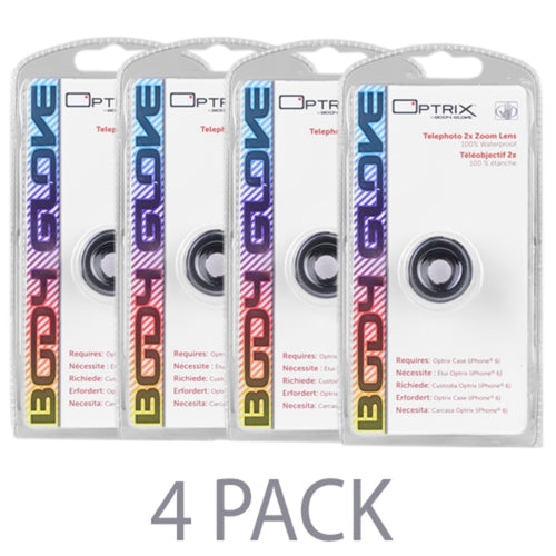 (4-Pack) Optrix by Body Glove CRC94759 Waterproof Telephoto 2x Zoom Lens for Optrix iPhone 6/6s Case