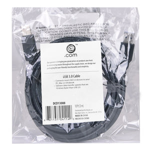 (50-Pack) 10 @.com DCD13088 SuperSpeed USB 3.0 Type A (M) to USB 3.0 B (M) Cable (Black)