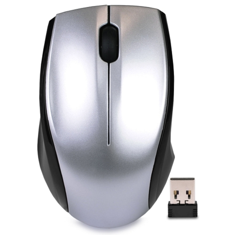 @.com DCD14218 3-Button Compact Wireless USB Optical Scroll Mouse w/Nano USB Receiver (Silver/Black)