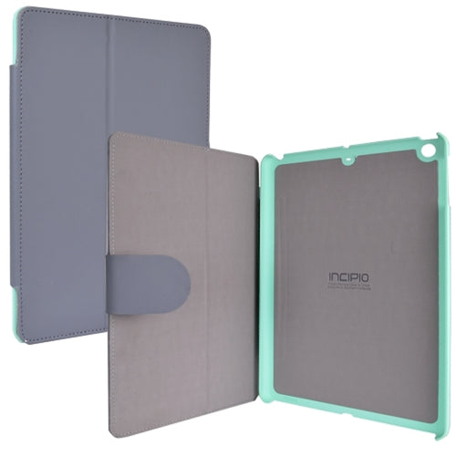 (8-Pack) Incipio Cover for iPad Air Lexington Sophisticated Stylish Kickstand Protective Vegan Leather  (Gray/Green)