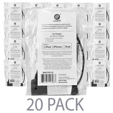 (20-Pack) @.com ONA15TA113E 2.1A Car Charger with attached 3 Lightning Cable (Black)