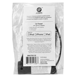 (20-Pack) @.com ONA15TA113E 2.1A Car Charger with attached 3 Lightning Cable (Black)
