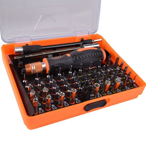53-Piece Screwdriver Tool Kit w/Assorted Bits Tweezers 2 Extension Bars & Case - WT8027