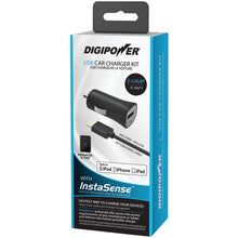 DIGIPOWER IS-PC2L InstaSense(TM) 2.4-Amp Single-USB Car Charger with 5ft Lightning(TM) Cable