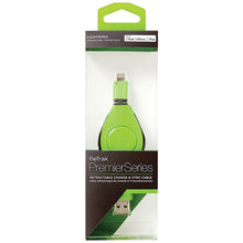 RETRAK ETLTUSBGN Charge & Sync Retractable Lightning(TM) to USB Cable (Green)