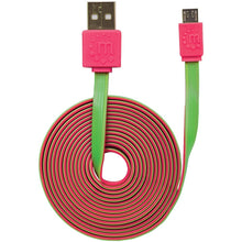 MANHATTAN 391443 Flat Micro USB Cable, 3ft (Pink/Green)