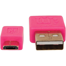 MANHATTAN 391443 Flat Micro USB Cable, 3ft (Pink/Green)