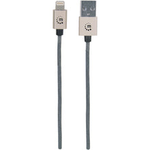 MANHATTAN 394321 iLynk Lightning(R) Cable with Nylon Braiding & Aluminum Boot (Metallic Gold)