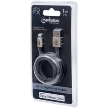 MANHATTAN 394321 iLynk Lightning(R) Cable with Nylon Braiding & Aluminum Boot (Metallic Gold)