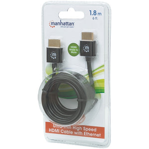 MANHATTAN 394369 Ultra-Thin High-Speed HDMI(R) Cable with Ethernet (6ft)