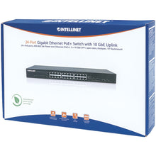 INTELLINET 561143 24-Port Gigabit Ethernet PoE+ Switch with 10 GbE Uplink
