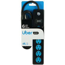 GE 25115 Uber(TM) 6-Outlet Power Strip (Black & Blue)