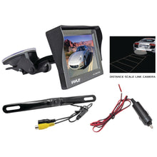 PYLE PLCM4700 4.7 Window Suction-Mount LCD Monitor with Die-Cast License Plate Mount Backup Color Camera & Distance-Scale Line