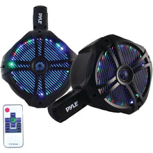 PYLE PLMRWB65LEB Hydra Series 2-Way Wakeboard Speakers with Programmable LED Lights (6.5)