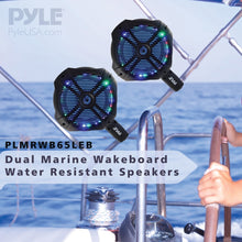 PYLE PLMRWB65LEB Hydra Series 2-Way Wakeboard Speakers with Programmable LED Lights (6.5)