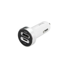 Reiko USB & TYPE C 2A5V DUAL PORT CAR CHARGER WHITE