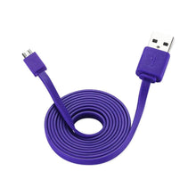 Reiko 39.9Inch Of Strong Tangle-Free Flat Cable For Micro Usb Devices Purple