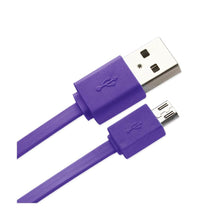 Reiko 39.9Inch Of Strong Tangle-Free Flat Cable For Micro Usb Devices Purple