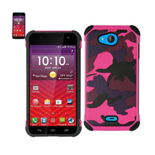 Reiko Design Hybrid Leather Protector Cover Kyocera Hydro Wave/ Hydro Air/ C6740 With Camouflage Design Army Pink