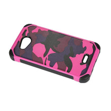 Reiko Design Hybrid Leather Protector Cover Kyocera Hydro Wave/ Hydro Air/ C6740 With Camouflage Design Army Pink