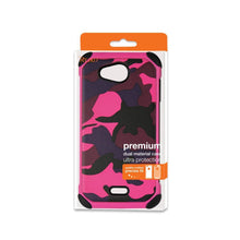 Reiko Design Hybrid Leather Protector Cover Kyocera Hydro Wave/ Hydro Air/ C6740 With Camouflage Design Army Pink