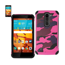 Reiko Design Hybrid Leather Protector Cover LG Volt 2/ Ls751/ G4C/ G4 Compact/ C90 With Camouflage Design Army Pink