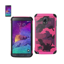 Reiko Design Hybrid Leather Protector Cover Samsung Galaxy Note 4 Pink Camouflage Design