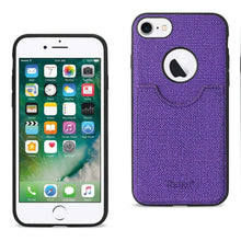 Reiko REIKO IPHONE 7 ANTI-SLIP TEXTURE PROTECTOR COVER WITH CARD SLOT IN PURPLE