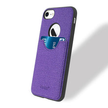 Reiko REIKO IPHONE 7 ANTI-SLIP TEXTURE PROTECTOR COVER WITH CARD SLOT IN PURPLE