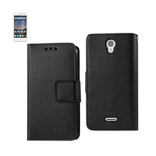 Reiko Wallet Case 3 In 1 For Alcatel Onetouch Pop Astro Black With Interior Leather-Like Material & Polymer Cover