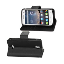 Reiko Wallet Case 3 In 1 For Alcatel Onetouch Pop Astro Black With Interior Leather-Like Material & Polymer Cover